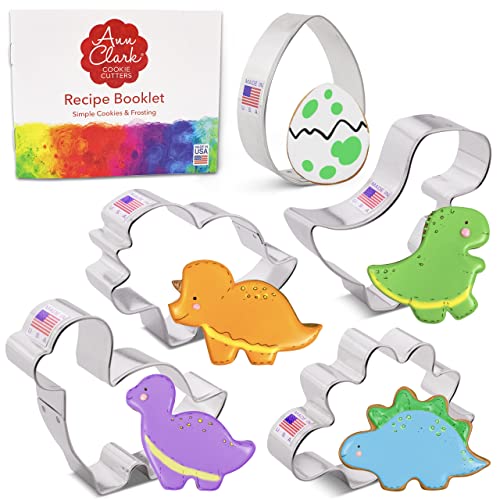 Ann Clark Baby Dinosaur Cookie Cutters Set of 5 - Made in USA, Dinosaur Shapes