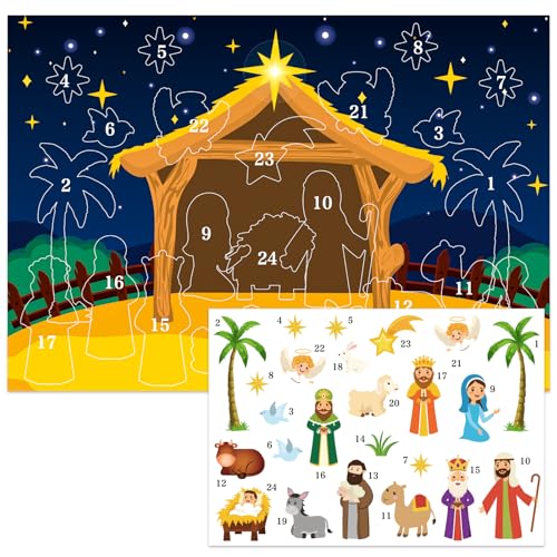 BIZIBAFF A-Style1 Nativity Advent Calendar 2026 Religious Christian Scene
