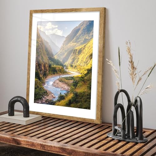 Rustic Brown 24x36 Poster Frame Set of 2 with Plexiglass - Wall Mount Display