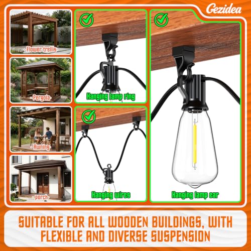 GEZIDEA 30 Pack Ceiling Light Hooks for Indoor Outdoor String Lights
