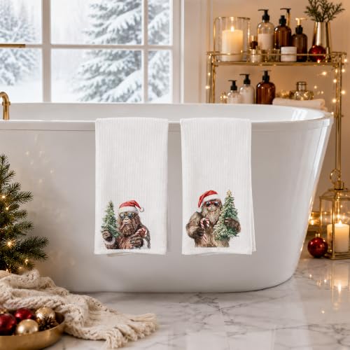 ZNGFON Christmas Tree Candy Cane Decor Hand Towels 16x24 Set of 2 - Decor 19