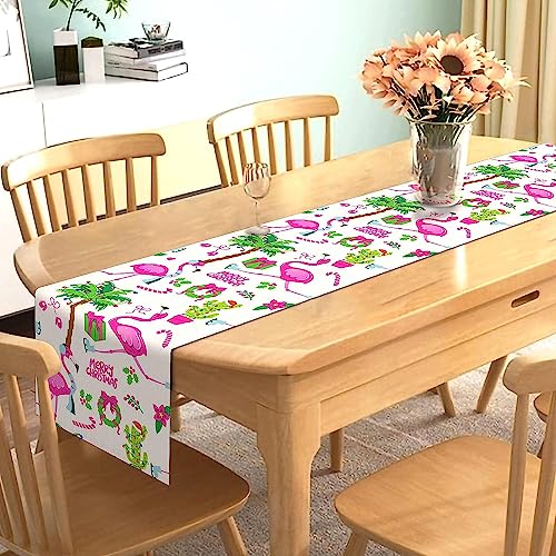 Nepnuser Summer Flamingo Table Runner 13 x 108 inches Tropical Holiday Decor