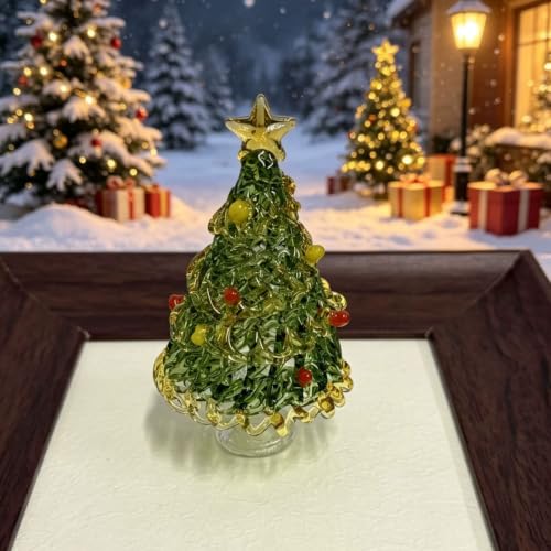 Handmade Christmas Glaze Tree Ornaments Set of 2 - Festive Holiday Decor