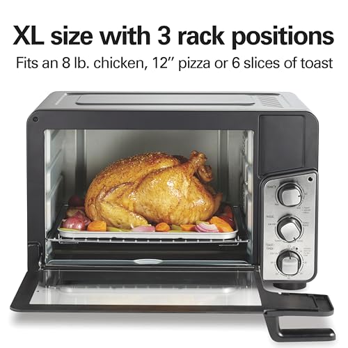Hamilton Beach XL Toaster Oven with Air Fryer, 6-Slice Capacity, Black Stainless