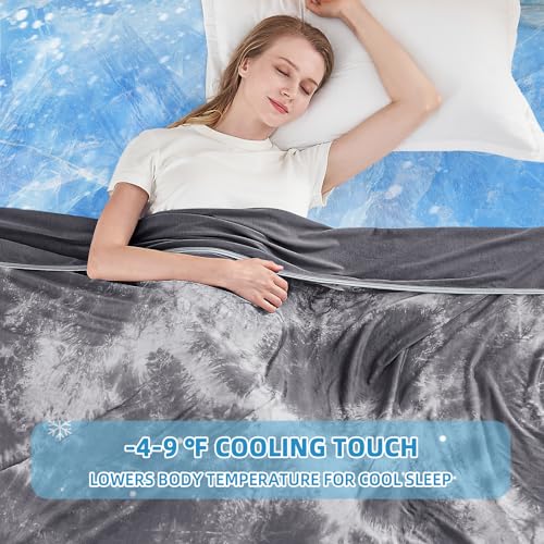 Inhand Cooling Blanket Full Size Gray 80x90 for Hot Sleepers