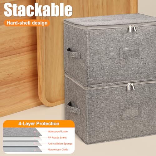 Gray Kukikan Wine Glass Storage Holder Set - 2 Pack, Hard Shell, Fits 24 Glasses