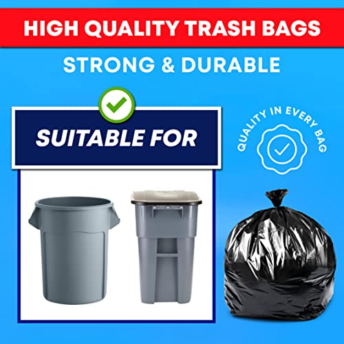 Veska 50 Pack Heavy Duty 55 Gallon Contractor Trash Bags 3 Mil Extra Large Industrial Waste Bags