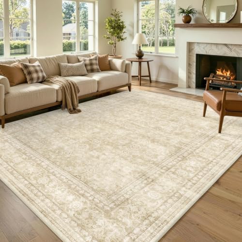 LòutiRoot Home 6' x 9' Beige Vintage Area Rug for Living Room & Bedroom