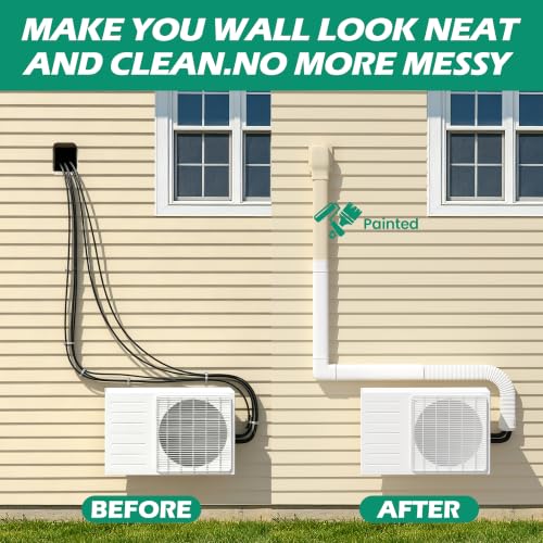 4 Inch 17 Ft Mini Split Line Set Cover Kit - White Variation