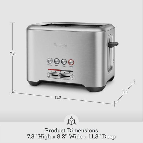 Breville BTA720XL Toaster - 2 Slice Brushed Stainless Steel with Extra Toasting Feature