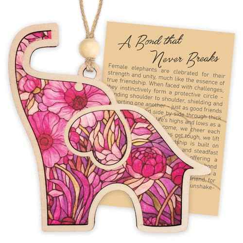 Elephant Christmas Ornaments 2025, Best Friend Birthday Gifts for Women, Elephant Gifts for Women with Story Card, Unique Elephants Ornament for Sisterhood, Birthday Presents for Friends Sisters Mom