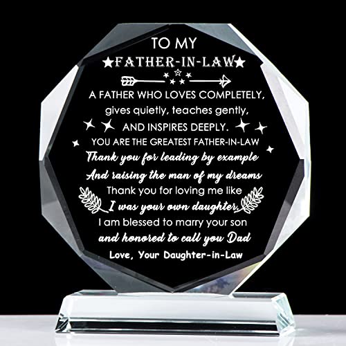 Personalized Father-in-Law Crystal Keepsake Gift from Daughter-in-Law