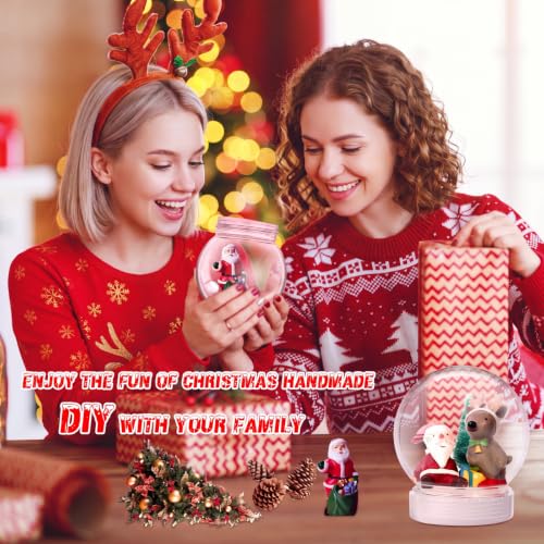 Mimorou 24 Pcs DIY Snow Globes Bulk with Detachable Bases - Christmas Decorations