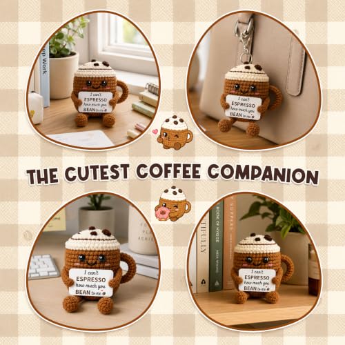 THEGIFTY Positive Crochet Espresso Cup - Birthday Gift for Her & Him - 'You Mean to Me' Variation
