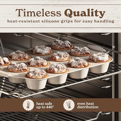 Cream Nonstick Stackable Bakeware Set - 10 Pcs Space-Saving Kitchen Baking