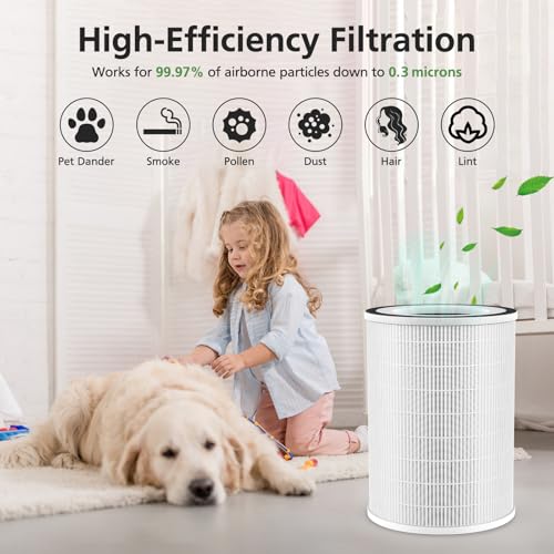 White KILO Air Purifier Filter Replacement for Afloia KILO/MIRO PRO - 2 Pack