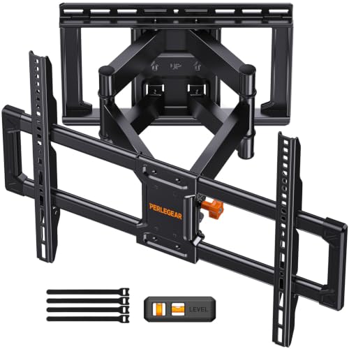 42-90 Inch Full Motion TV Wall Mount for 132lbs on Wood Studs without LED - Perlegear