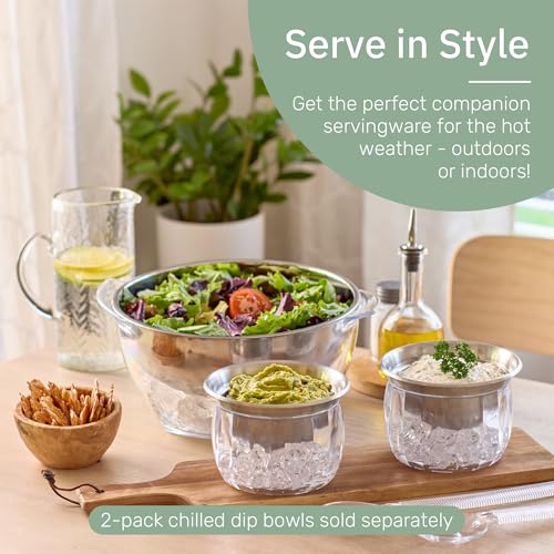 Useful Co. 5 Quart Chilled Salad Serving Bowl with Ice Chiller & Lid