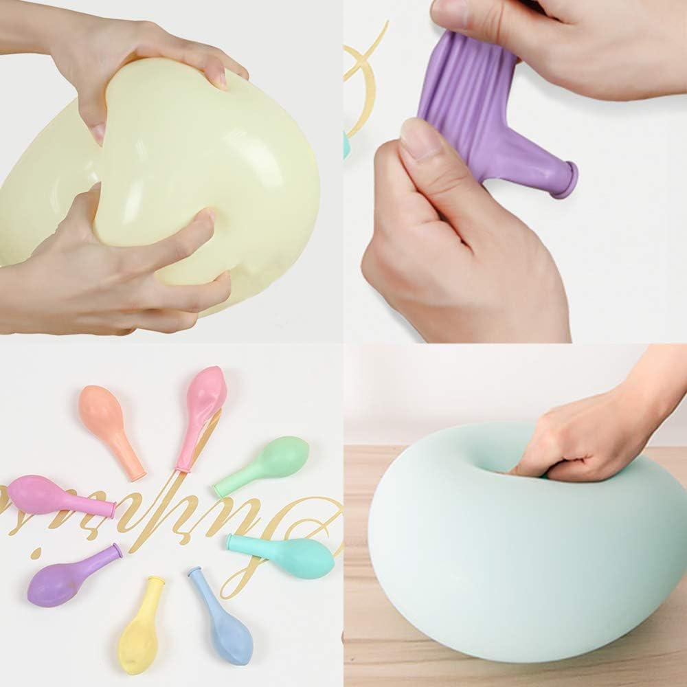 Skiennix 5-Inch Pastel Latex Balloons - 200 Pack Rainbow Macaron Candy Party Decorations