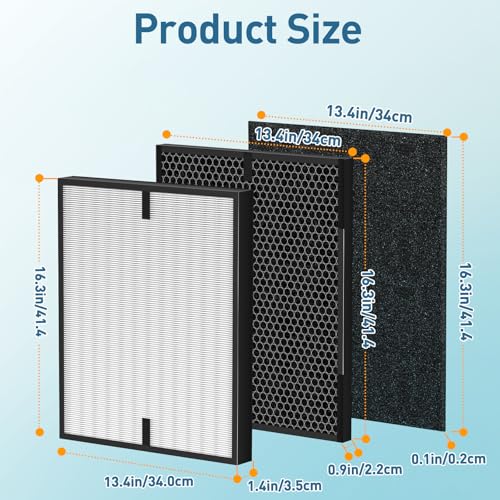 12 Pack Air Purifier Replacement Filters for Air Doctor 3000 Series - Post, Carbon & Pre-Filters