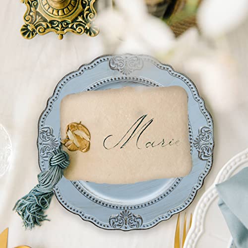 Spsyrine Antique Blue Charger Plates Set of 6, 13" Chargers for