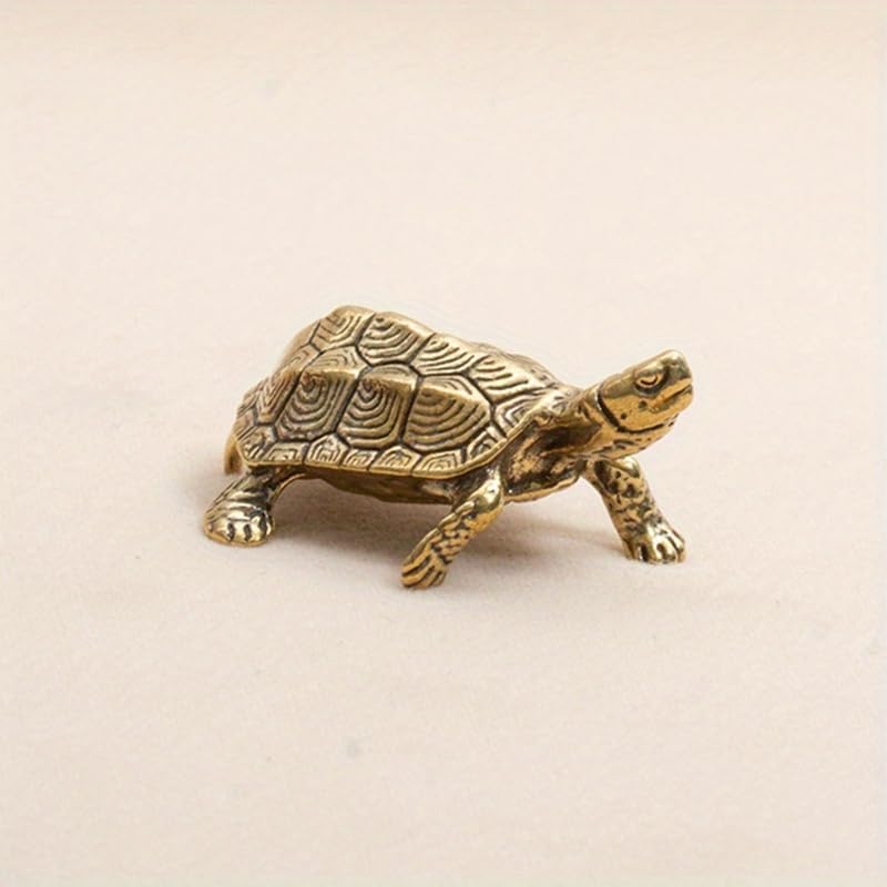 Skiennix Brass Vintage Turtle Figurine - Unique Home Ornament | Perfect Gift for Animal Lovers, 1PC