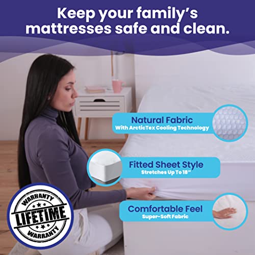 Slumberfy King Size Waterproof Cooling Mattress Protector - Hypoallergenic & Noiseless