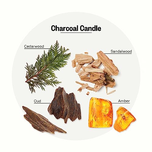 APOTHEKE Charcoal Scented Candle 10.5oz - Home Fragrance with Cedarwood & Sandalwood