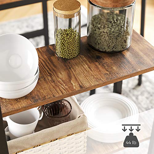 VASAGLE Industrial Bar Table with Rustic Brown Finish, 42.9W x 23.6D Inches, Sturdy Metal Frame, Easy Assembly, Variation: Ink Black