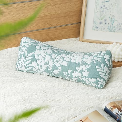 Buckwheat Neck Support Pillow - Adjustable Cervical Roll for Pain Relief, Green, 6x15 inch
