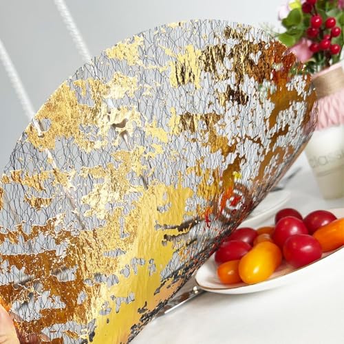 Black Gold Disposable Placemats 13 Inch - 100 Pack Metallic Foil Doilies for Christmas & Party Tables (Zulaniu)