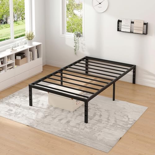 Twin Metal Bed Frame with Storage Space - 14 Inch - NEW JETO