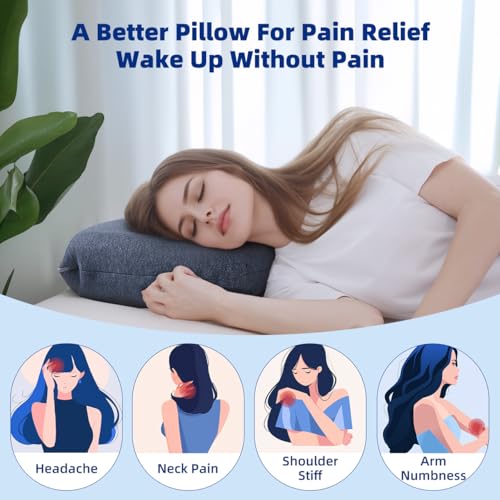 LOFE Adjustable Memory Foam Pillow for Side Sleepers, CertiPUR-US, Grey, 23.6''×14.2''