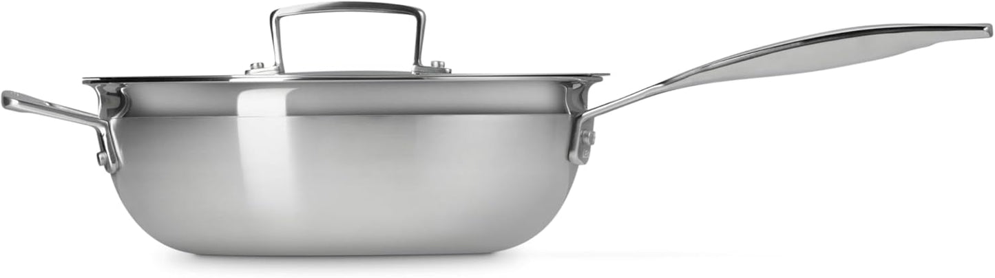 Le Creuset Stainless Steel Chef's Pan - Classic 3-Ply Design, 3.5qt Capacity