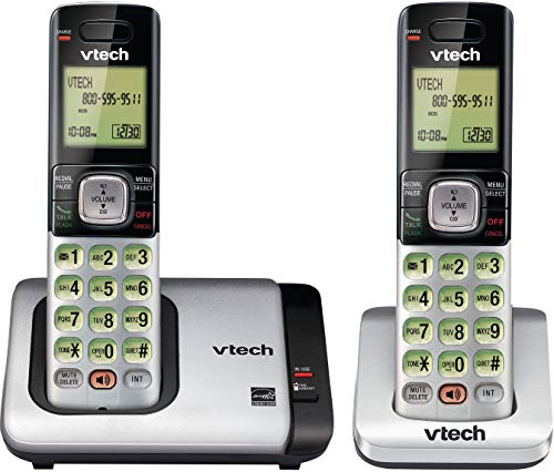 Cordless Phone with Caller ID Call Waiting 2 Handsets Silver Variation of THIS listing