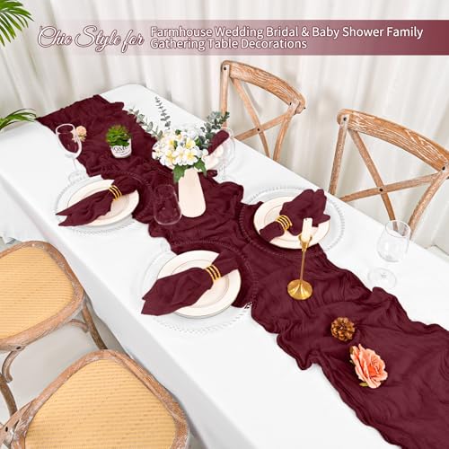 Lumaycens 60-Pack Burgundy Cloth Napkins 20x20 Inches Wedding Party Decor