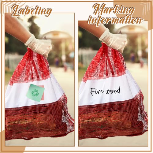 GliCraft 100 Pcs Mesh Firewood Storage Bags with Drawstring, 22 x 24 Inch