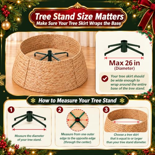 Christmas Tree Collar 30 Inch, Woven Stand Cover with Ruffle