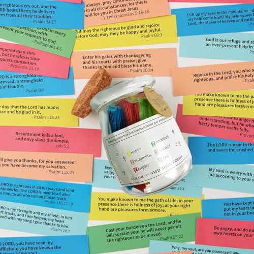 Bible Verse Jar,christmas decorations,christian gifts for women,gifts for women birthday unique,bible study supplies.Read Me When Scripture Prayer Cards for Emotions and Feelings