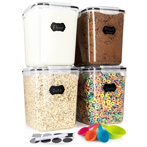 Storeganize 4-Pack 5.3L Airtight Food Storage Containers for Kitchen Pantry