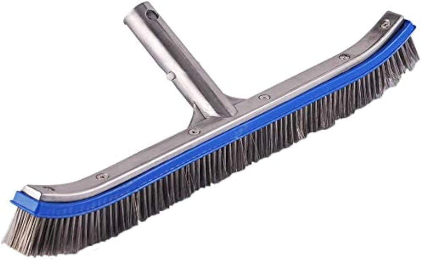 Skiennix Swimming Pool Brush - Heavy Duty 18" Aluminum & Stainless Steel for Walls, Tiles & Floors