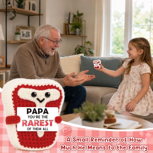EnjoyVita Papa Gifts for Grandfather from Granddaughter - Crochet Steak Keepsake