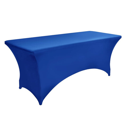 ZarzaaSik 6-Pack 6ft Spandex Table Covers for Rectangle Standard Folding Tables - Wrinkle Resistant Stretch Tablecloths - Ultimate Fitted Table Protector for Parties, Trade Shows, Wedding