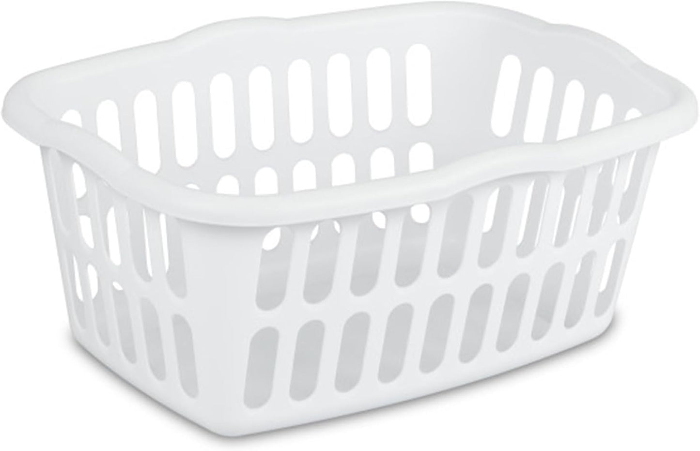 Sterilite Rectangular Laundry Basket - 12-Pack Plastic Hamper, 1.5 Bushel, White | Ideal for Bedroom & Bathroom Storage