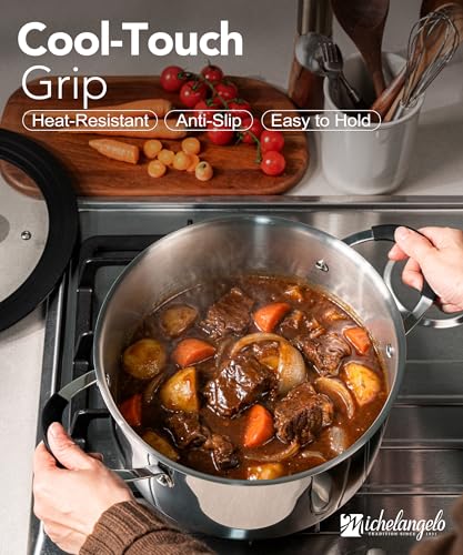 Tri-Ply Stainless Steel Cookware Set with Detachable Handles - Oven Safe, Induction Compatible, Space-Saving Design
