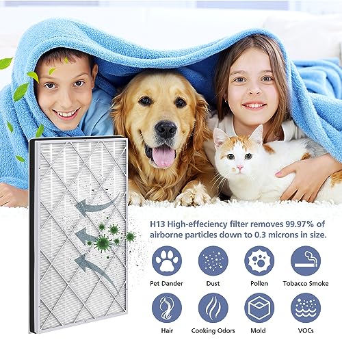 Ecleanfy 2-Pack HE601 Air Purifier Filter Compatible with Shark Air Purifier 6 (HE601 & HE602)