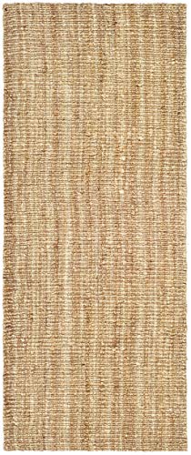Natural Fiber Runner Rug - 2'6" x 10' Jute Knotted Coastal Style - Natural
