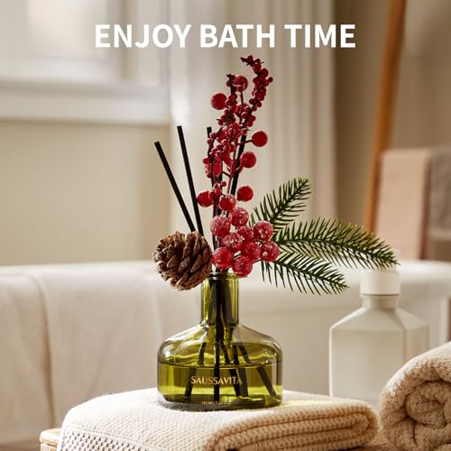 Flower Reed Diffusers Set, 7.10 oz Christmas Cedar Scented Diffuser