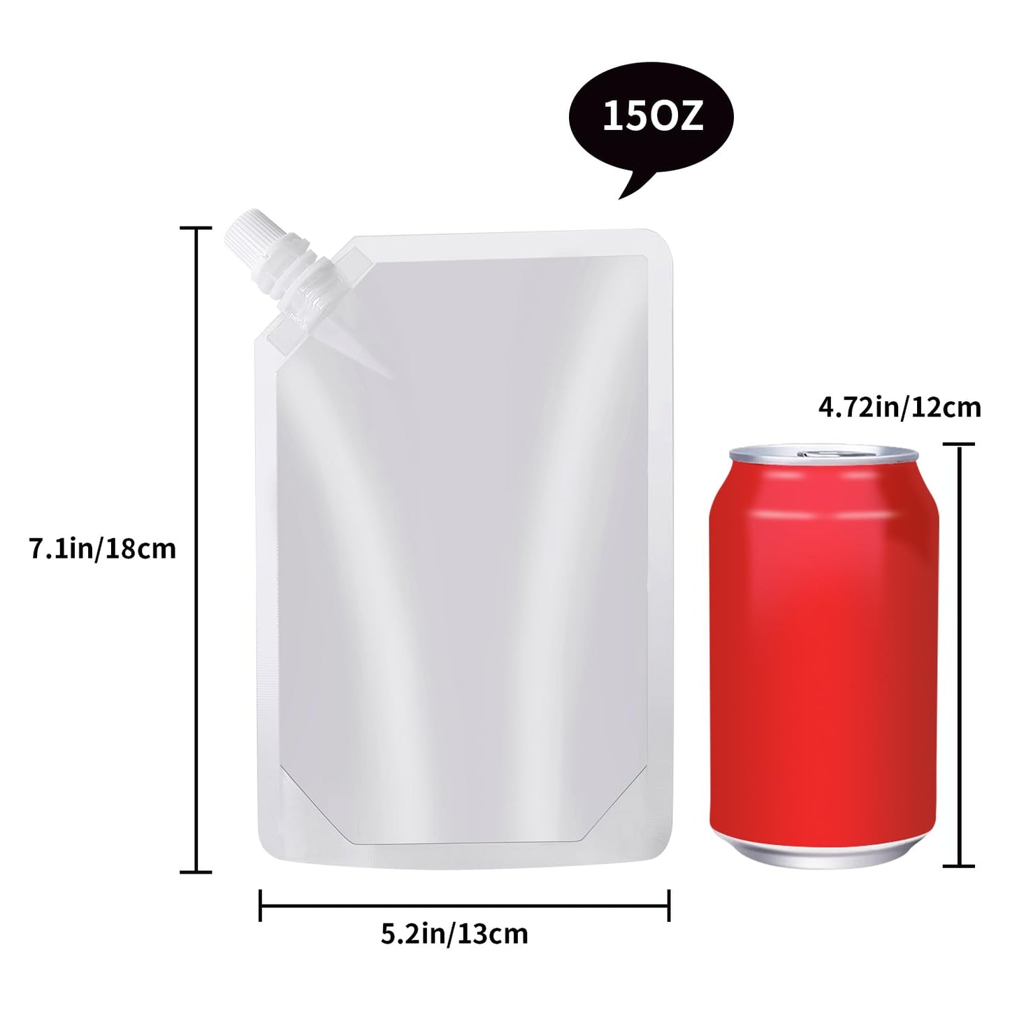 OHMAXHO Plastic Alcohol Pouches,Hidden Flasks for Liquor for Concerts,Drink Pouches for Adults Alcohol,Reusable Juice Pouches and Concealable Booze Bags for Travel (15OZ-12PCS)