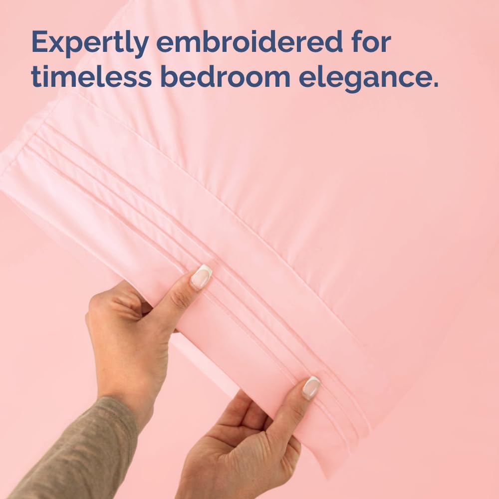 Skiennix Body Pillowcases Set of 4 | Soft, Breathable 20x54 Long Pillow Covers - Comfy & Fade-Free - Machine Washable (Baby Pink)